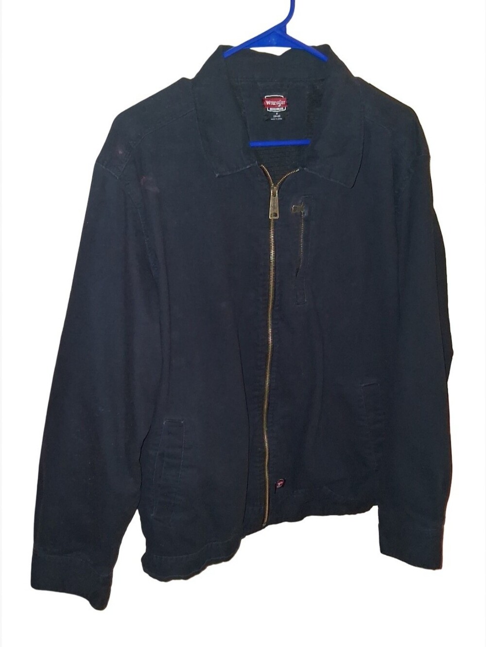 Clothes: Mens Black Wrangler Workwear Full Zip Jacket (Medium)